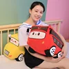 Automobile Plush Pillow Stuffed Firefighter School Bus Policeman Car Cartoon Plushie Soft Cushion Decor Present 3