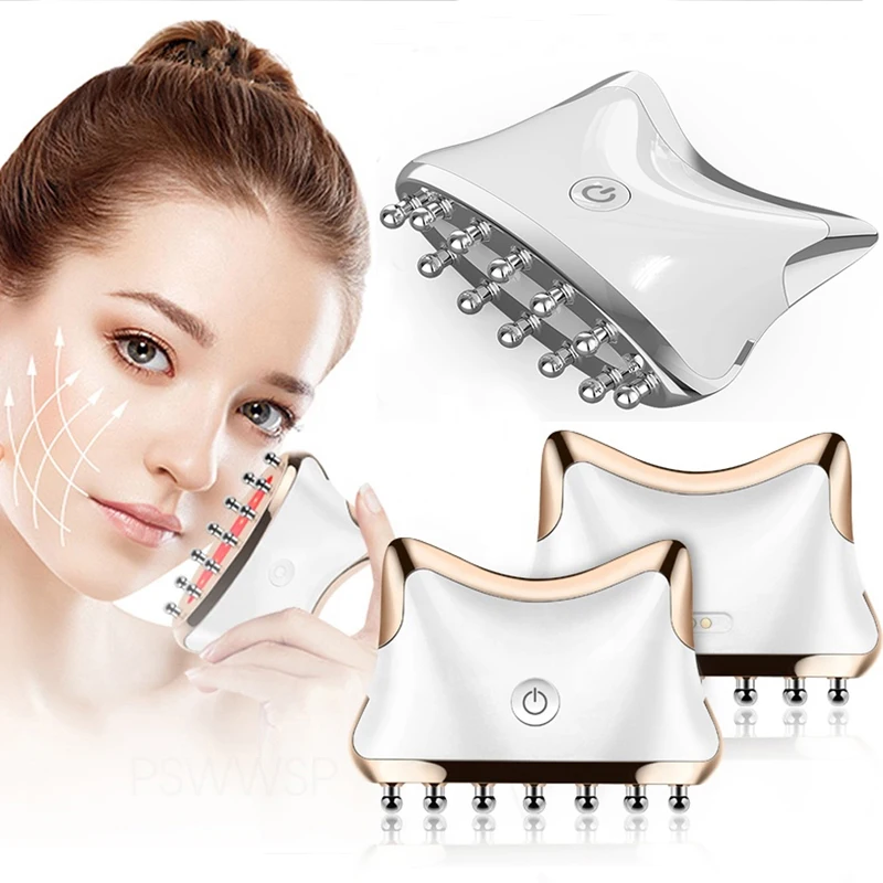 Electric Scraping Meridian Facial Massager EMS Microcurrent Anti-Wrinkle Face Lift Body Skin Care Guasha Massage Tool