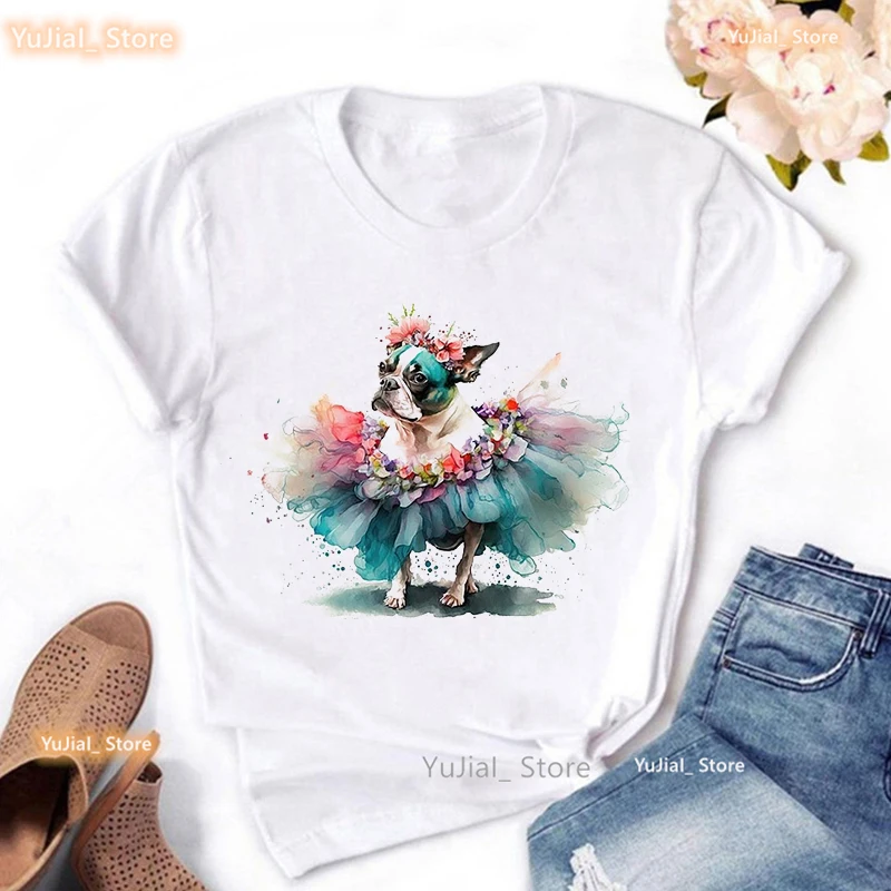 

Funny Pug Love Flowers Animal Print T Shirt Girls Dachshund/Yorkie Dog Pet Tshirt Women Harajuku Shirt Kawaii Clothes T-Shirt