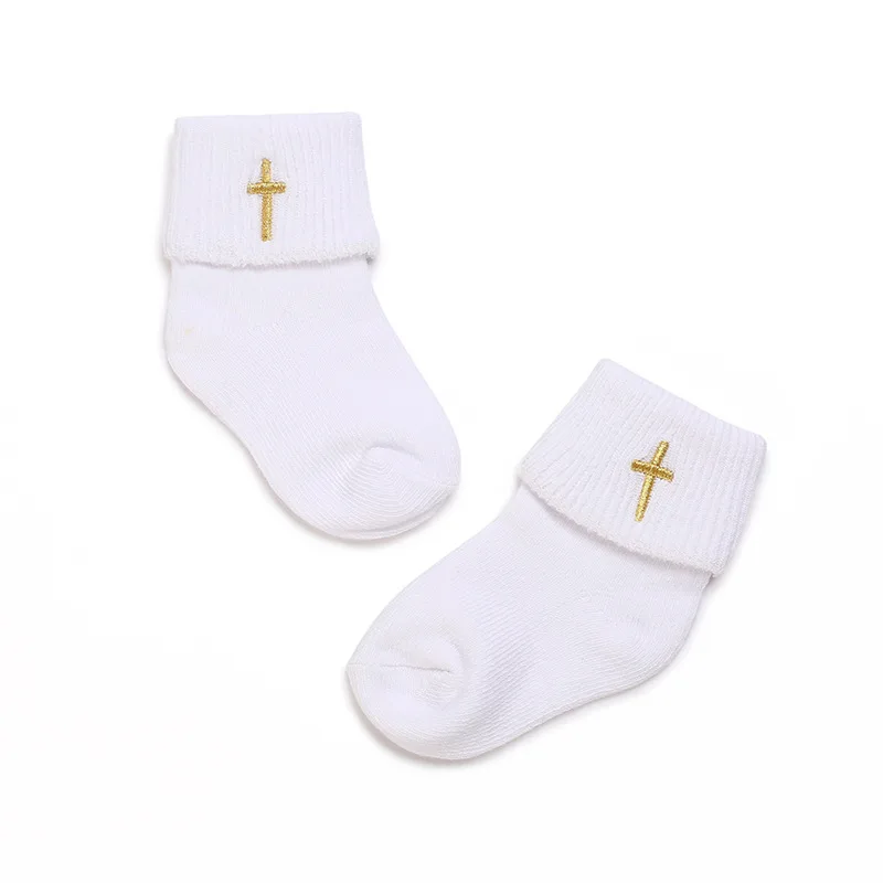 0-2 Years Old Boys and Girls Short Socks Soft Cotton Baby Socks Newborn White Baptism Infant Daily Kindergarten Wear