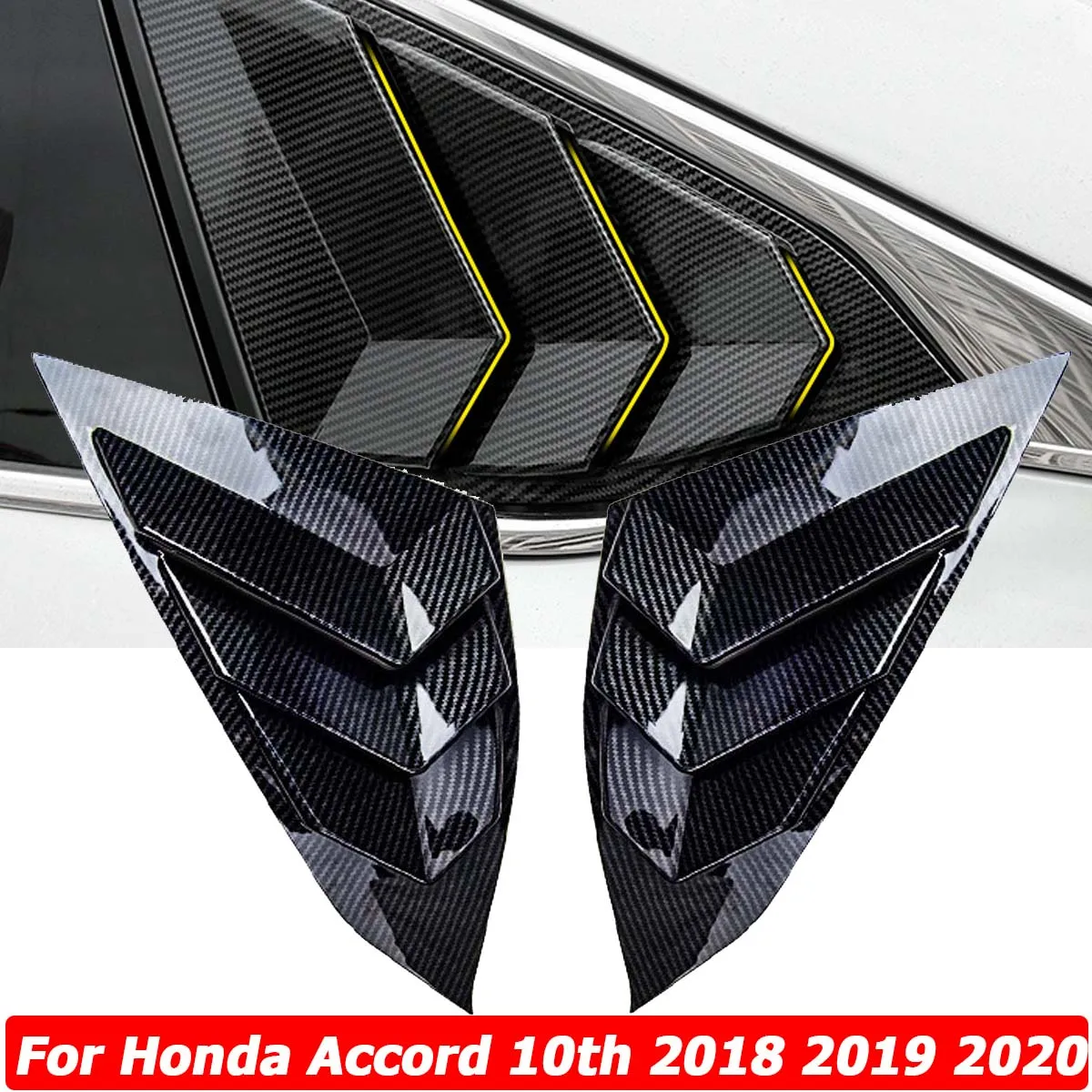 1/4 Rear Quarter Side Window Louvers Scoop Spoiler Windshield Cover For