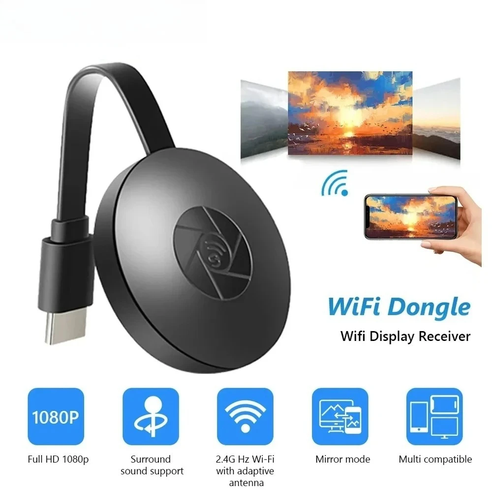 1080P G2 Miracast TV Dongle WIFI Wireless TV Stick Support hdmi-Compatible Mirror Screen Display Adapter For IOS Android Phone