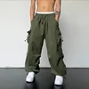 American Style Casual Pants Cargo Trousers High Street Drawstring Workwear Trendy Loose Versatile Straight Wide-Leg Casual Pants 6