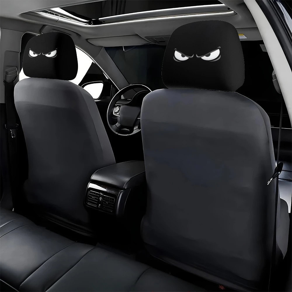 2 Stück bedruckte Auto-Kopfstützenbezüge mit Evil-Eye-Motiv | 100% Langlebig, Komfortabel und Perfekt Sitzend | Bestseller Auto-Innenausstattung Zubehör – Detail 7