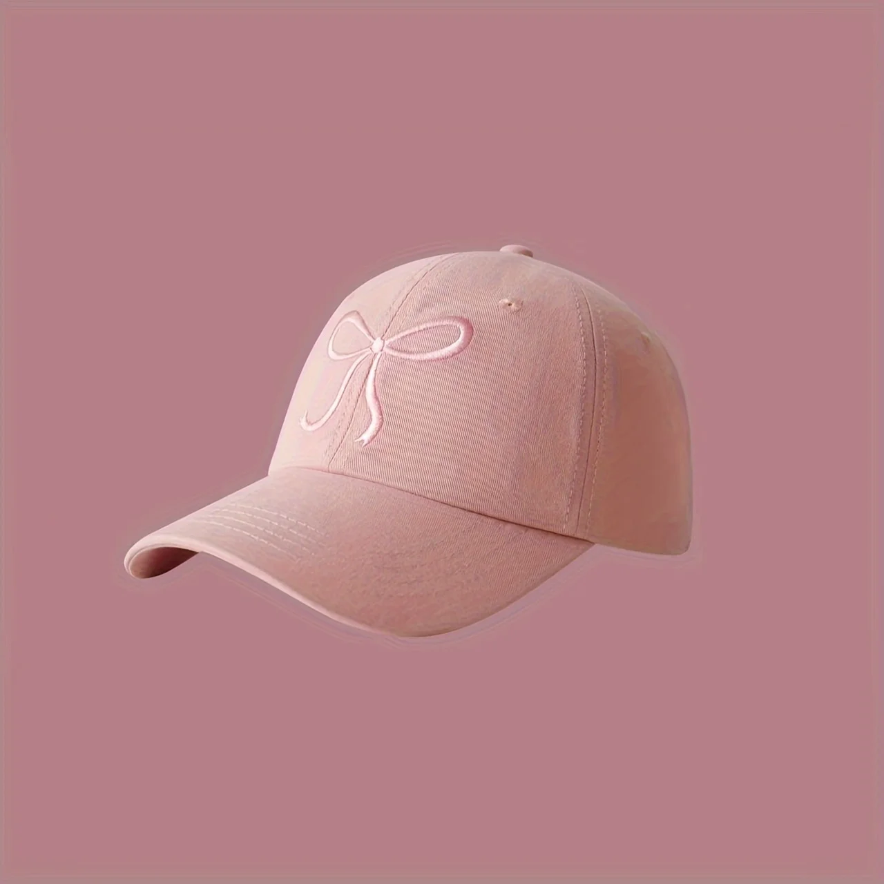 Lightweight Polyester Adjustable Baseball Cap - Cute Bowknot Dad Hat with Soft Top - Available in Multicolor for Casual Wear