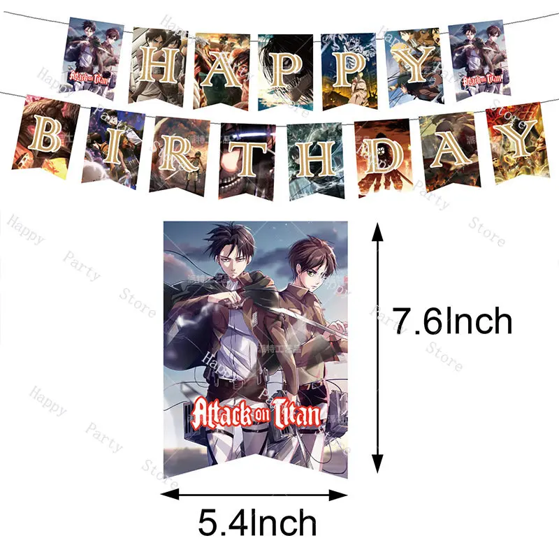 The Anime Attack on Titan Theme Birthday Party Decoration Balloon Backdrop Banner Cake topper Party Supplies Baby Shower images - 6