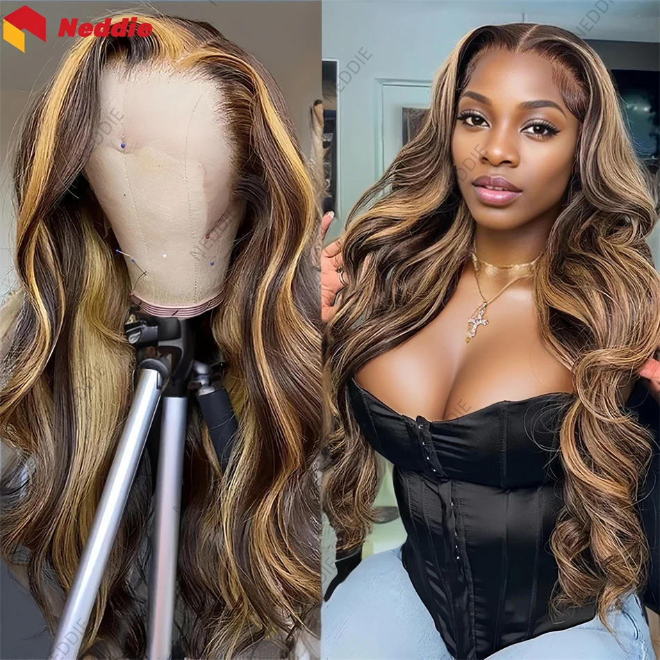 

Full Highlight Colored Body Wave 13x6 Lace Front Glueless Preplucked Wigs 100% Human Hair Hd Lace Frontal Wig On Sale Clearance