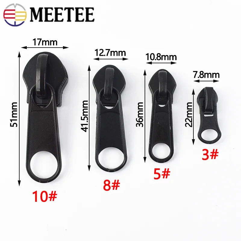 10/20/30/50Pcs 3# 5# 8# 10# Meetee Zipper Slider for Nylon Zippers Clothes  Jacket Decoration Zip Head Bag Zips Puller Repair Kit - AliExpress