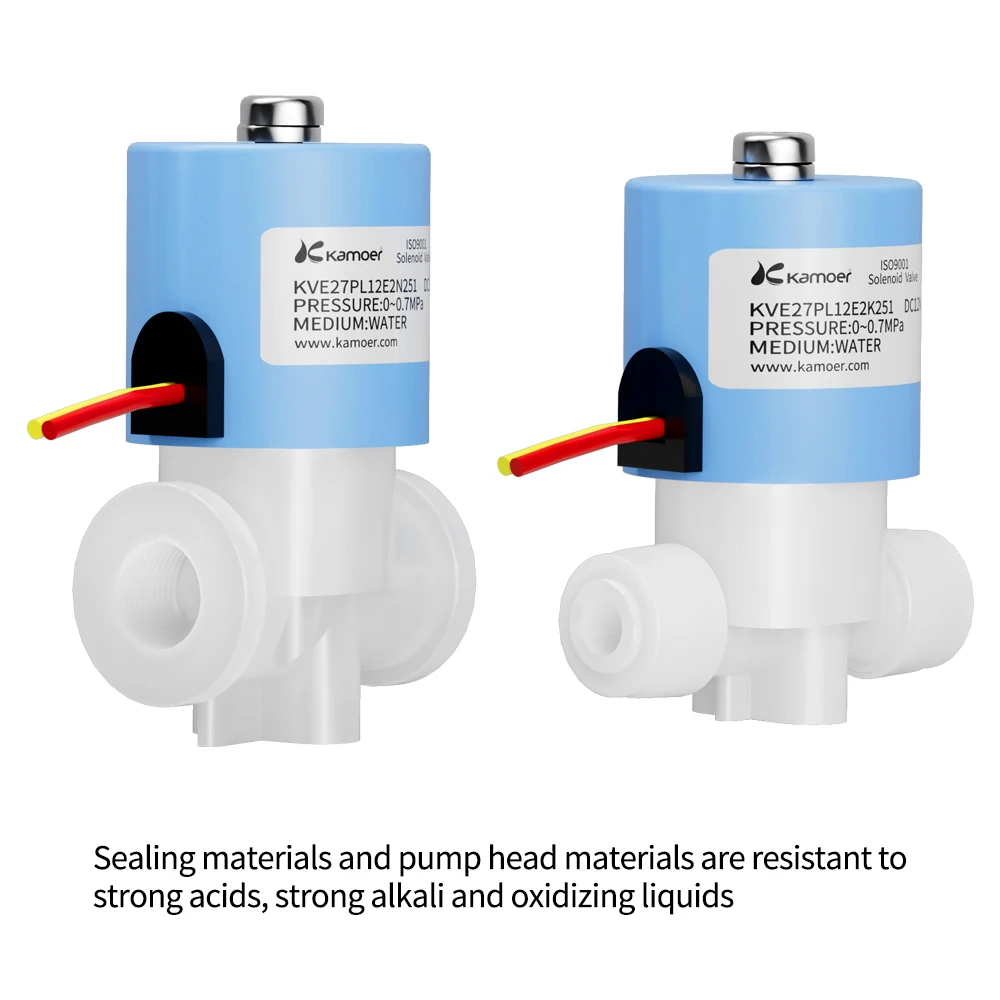Kamoer-micro Válvula Solenóide Válvula de Água Air Valve Control Normalmente Fechado Kve27 12v 24v 4