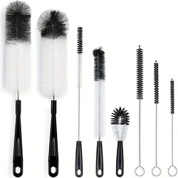 Elegant 8 - Piece Long - Handled Bottle Cleaning Brush Set - Black (YELLOW)