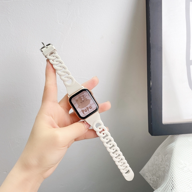 Style Strap38mm 42mm 40mm For Apple Watch Connected shape Link SE7 6 5 4 3 2 1 for iWatch 44mm 41/45mm Soft Silicone Band