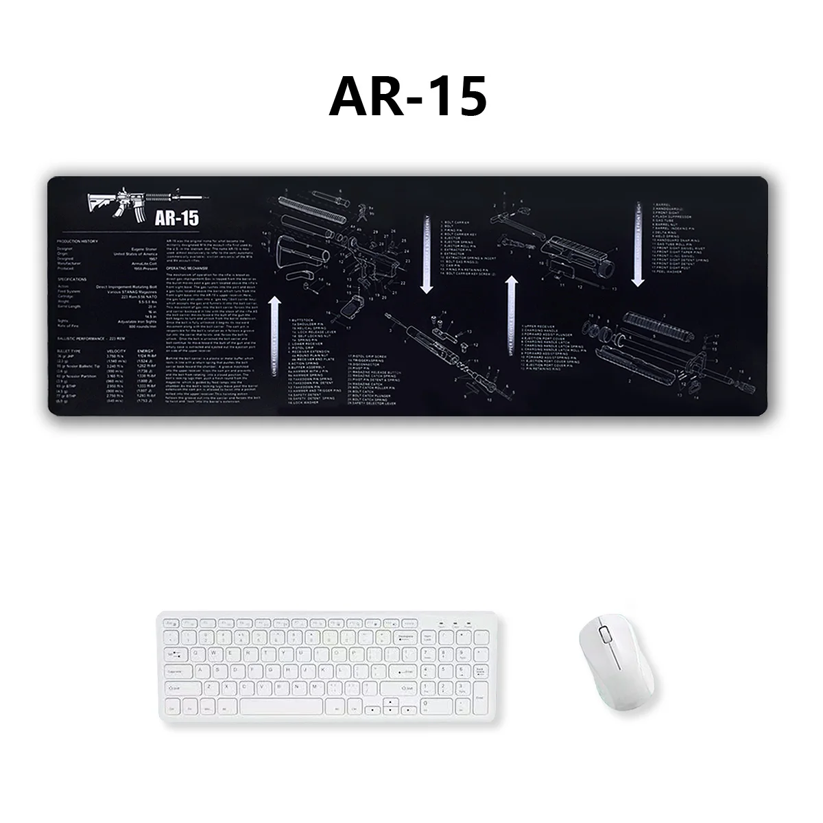 AR15 AK47 Glock Gun Cleaning Rubber Mat With Parts Diagram Instructions Mouse Pad for Smith Colt 1911 Beretta 92 Sig Sauer P320 2
