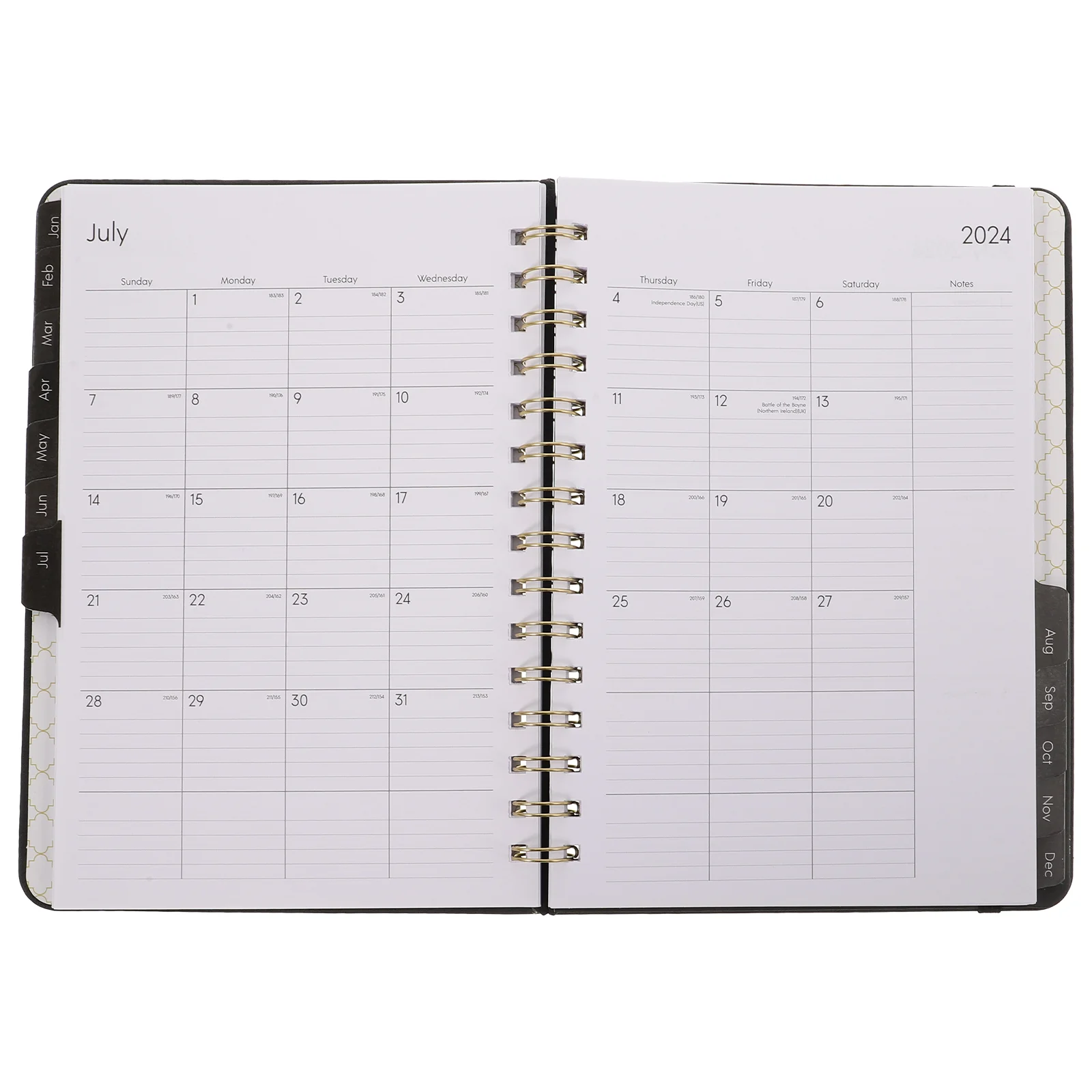 

English Academic Planner Spiral Planner PU Cover Notepad Agenda Daily Planner Writing Notebook for Home Office School