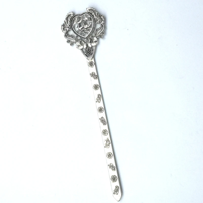 

Chinese Tibet Silver hand-made phoenix Statue Hairpin Hair Decoration Gift