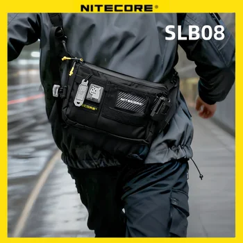 Borsa a Tracolla NITECORE SLB08, Marsupio Impermeabile Nero per Uomo, Borsa EDC, Borsa a Tracolla per Scuola