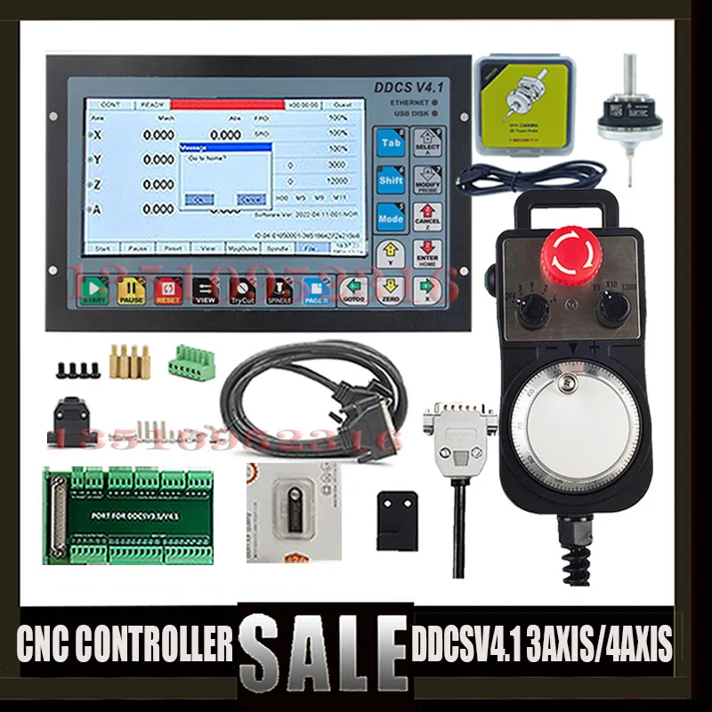 

Новейший ЧПУ Ddcsv4.1 3/4 комплект беспроводного USB-контроллера с осью офлайн, 3d сенсорный зонд, ручной колесо mpg используется для обработки и гравировки