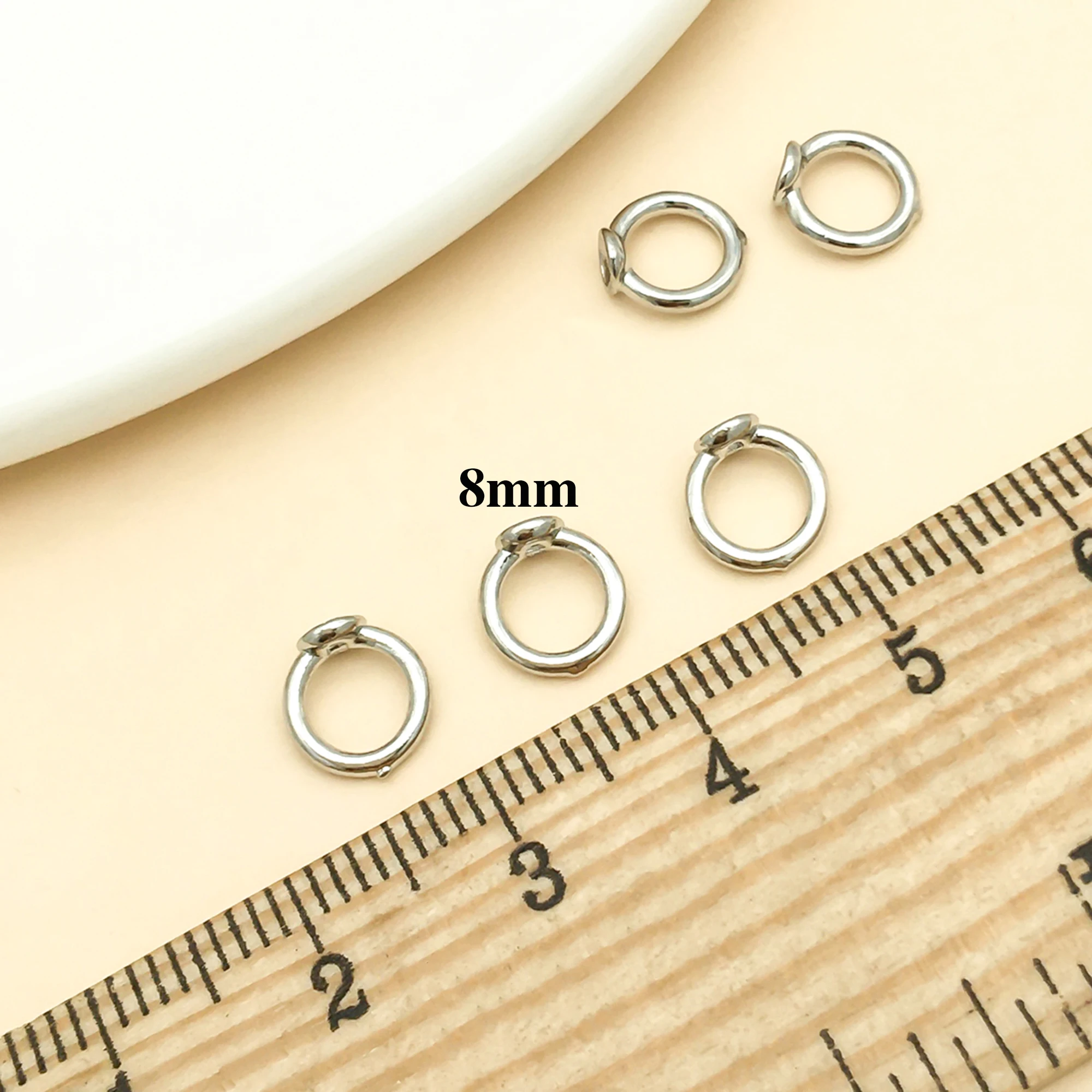 10/20/30 Stück Messing-Endperlenspitze, Doppelloch-Verbindungsringe, Endkappen für Halskette, Armband, Schmuckherstellung, Zubehör, 5/8 mm Durchmesser – Detail 7