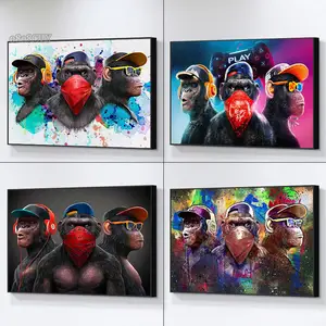 Legal jogo arte da parede pintura em tela colorido gamer controlador jogo  macaco pop arte cartazes e impressões e-sports quarto decoração presente -  AliExpress