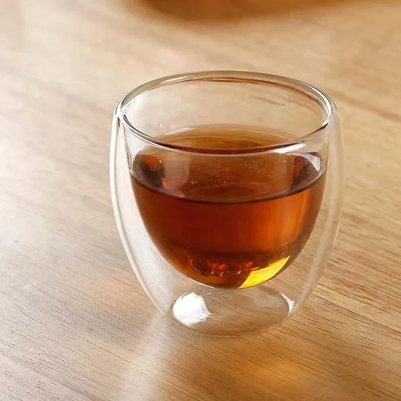 Glass Cup 5 Sizes Double Wall Insulated Glass Cup Clear Espresso Coffee Mugs Handmade Beer Mug Tea Milk glass Whiskey Glass Cups Drinkware