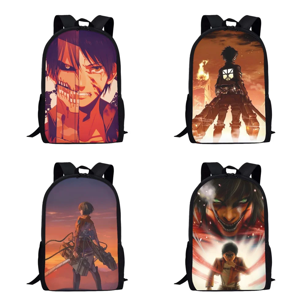 

Anime Attack on Titan Print Schoolbags For Boys Japanese Middle School Student Backpacks Teenagers Girls Casual Book Bags Gift