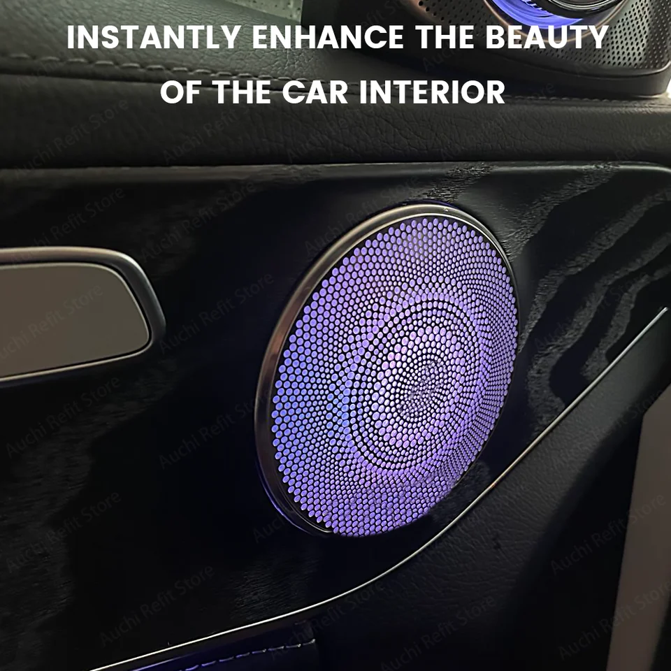 Car Audio Speaker Cover Grille - Stainless Steel Door Speaker Decoration For Mercedes-Benz E Class, C Class, GLC (W213, W205, X253)