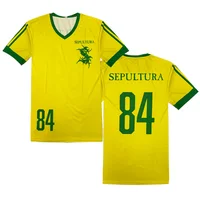 Maillot de football Sepultura à manches courtes 84, T-shirts Metal Band, hauts pour hommes et femmes, streetwear décontracté, vêtements de mode 3