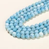 Natural Stone Sea Blue China Larimar Bead Round Loose Spacer Dyed Color Bead For Jewelry Making Diy Bracelet Neckace Accessory 5