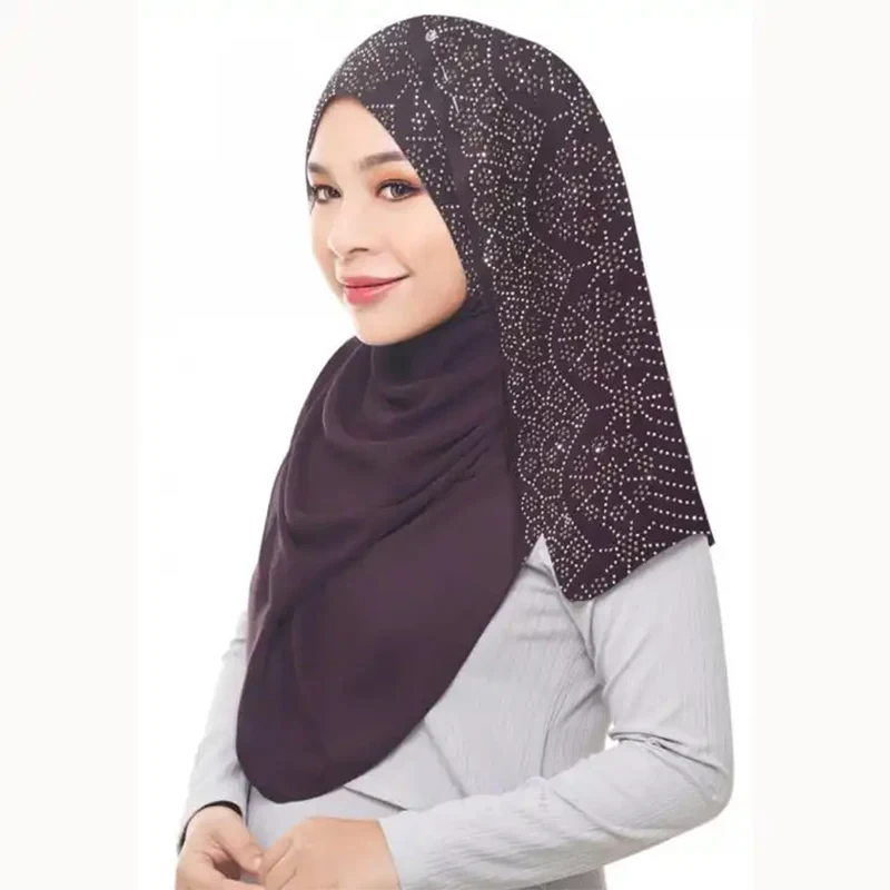 Lina & Lily Sciarpa Hijab da Donna Musulmano, Tessuto Chiffon Leggero e Fluido (Arancione