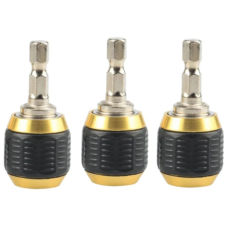 3Pcs Self Locking Drill Bit Holder Drill Bit Extension 1/4 Inch Hex Shank Screwdriver Bit Holder