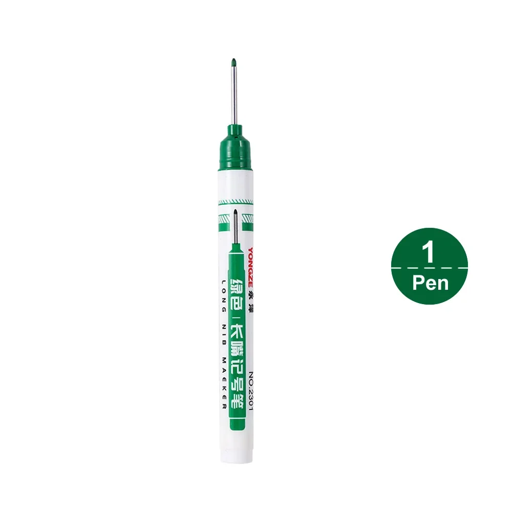 Multi-Purpose Waterproof Markers for Metal, Bathroom, and Woodworking - 4 Vibrant Colors, Long Head Nib, 20mm Deep Hole