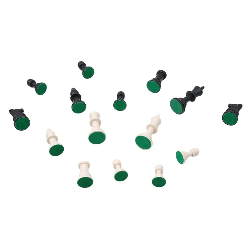 Chess Pieces and Board Chess Pieces 32pcs Plastic Chess Pieces Complete Chessmen International Word Chess Set Black & White Piece Entertainment Accessori