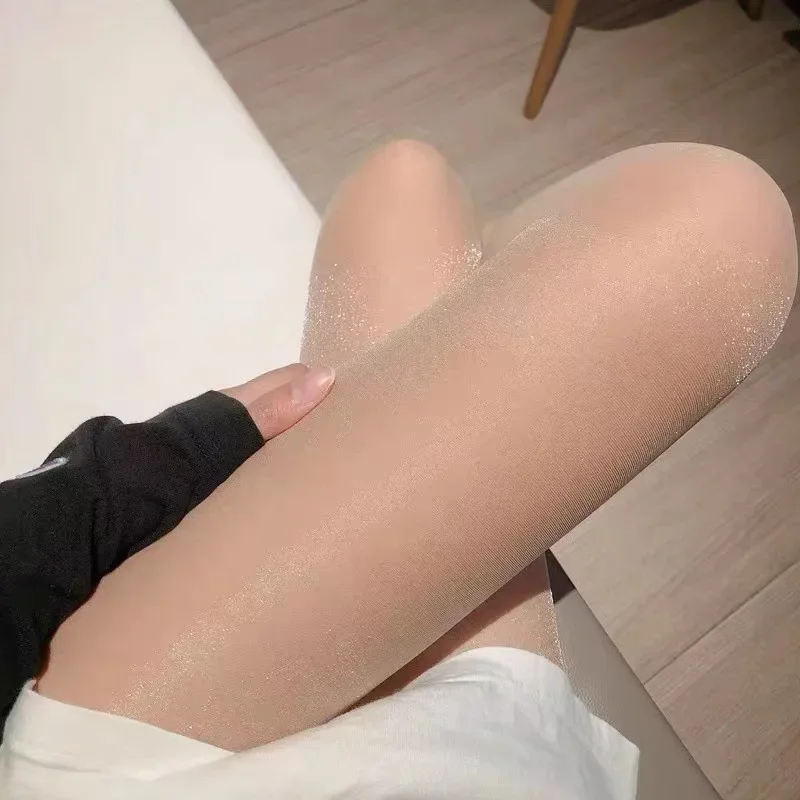 

Sexy 1D Female Thin Style Sparkling Pearl Like Brightness Summer Ultrathin Leggings Socks Pantyhose Stockings