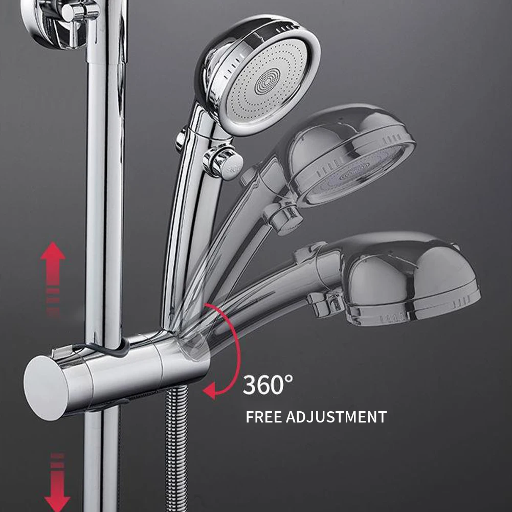Description Picture 3 of item2pcs No Drilling Rustproof Universal Home Hotel For Slide Bar 360 Rotation Decorative Shower Head Holder Bathroom Replacement