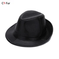 2025 Autumn Men Real Genuine Cowhide Leather Top Hats Men Fashion Caps Winter Warm New Cowboy  100% Real Cowhide Leather Hats 1