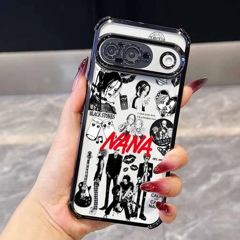 Enhanced Cool Anime NANA Phone Case - Plating Drop-proof Transparent Soft Cover