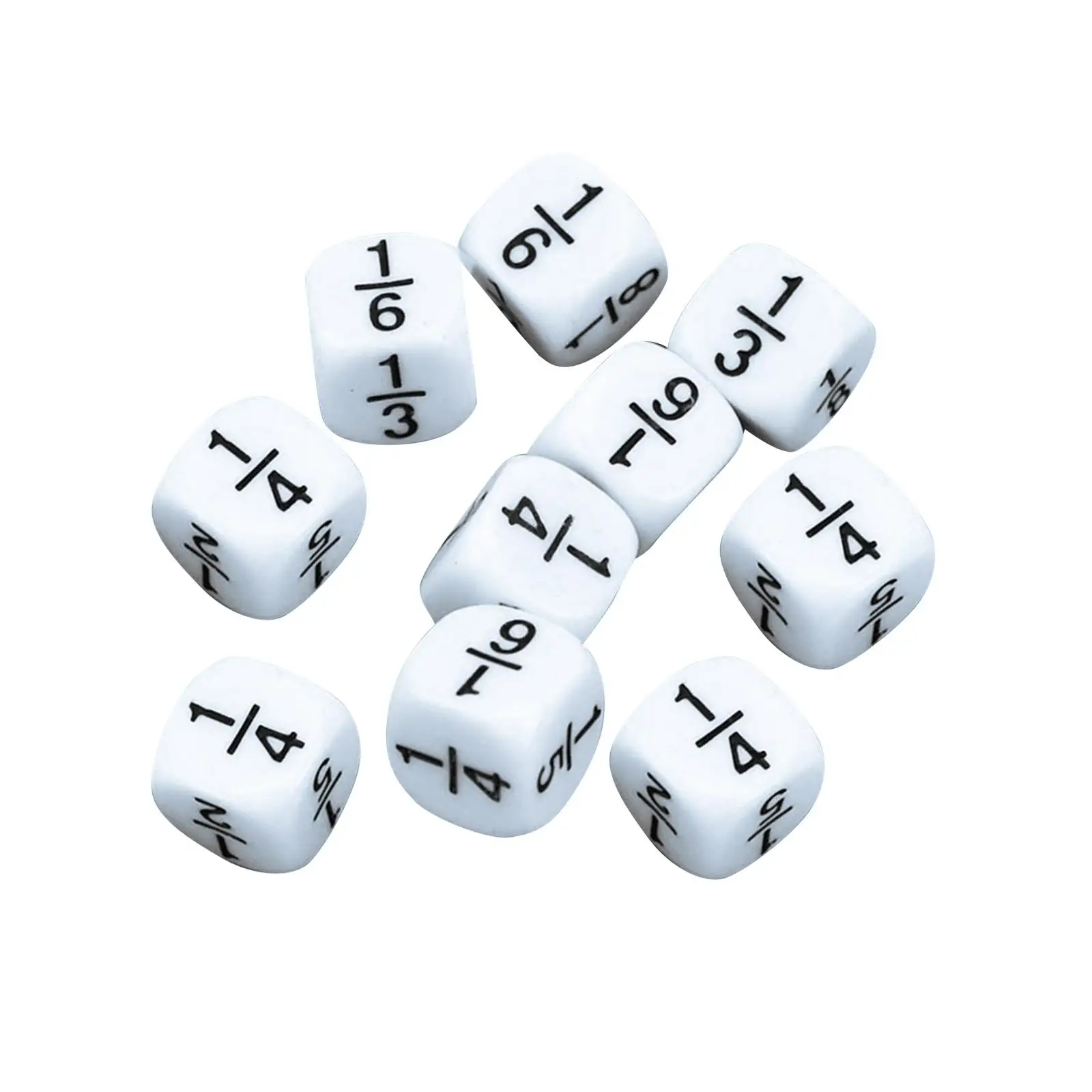 

10 Pieces Fractional Number Dices Kids Math Learning Tools Creative for Children