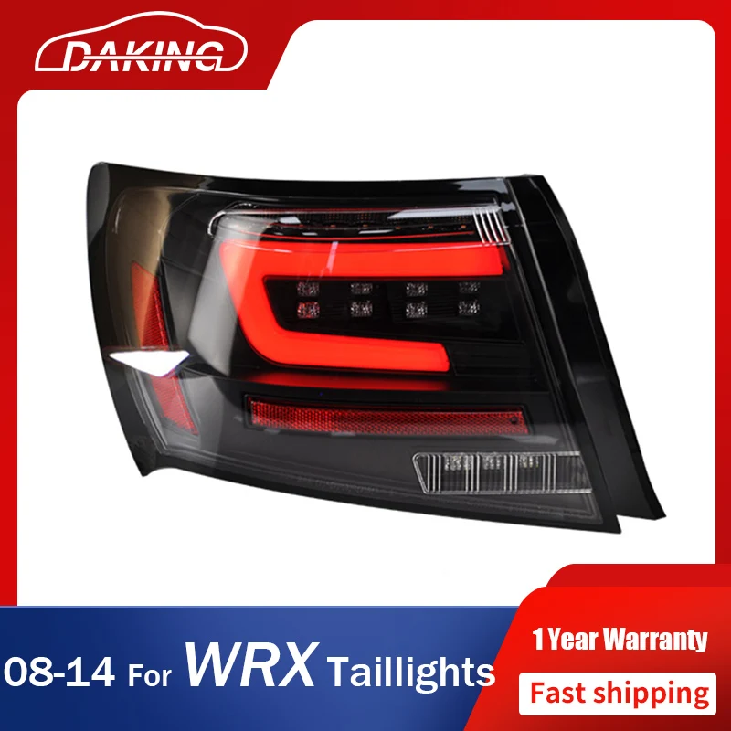SUBARU Impreza WRX 2008-2014 미등, 후면 LED DRL 방향 지시등, 브레이크 후진 램프, 자동차 조립