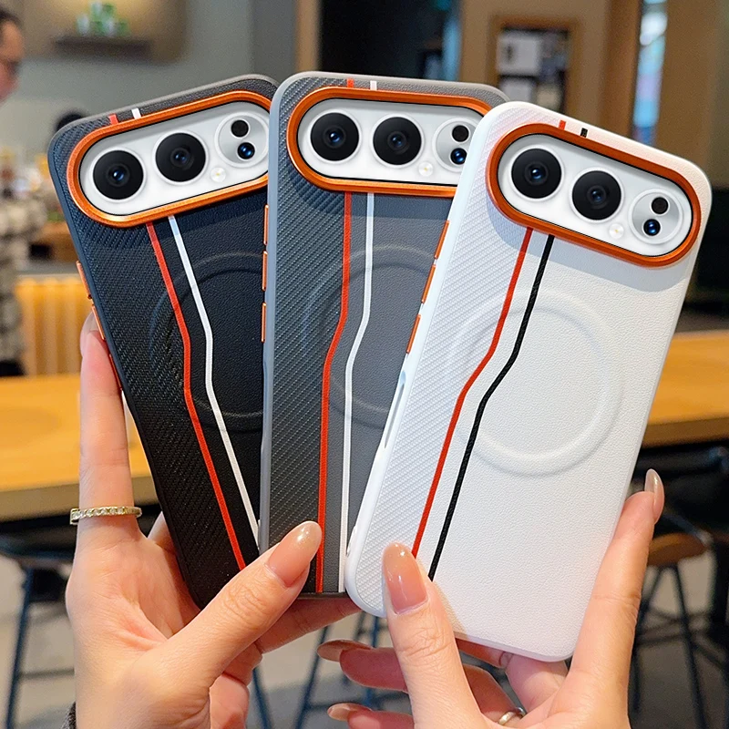 Luxury Color Block PU Leather Magnetic Phone Case, Ultra-Thin and Shockproof