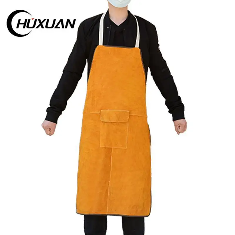Cow Leather Aprons Welding Heat Insulation Protection Welders Blacksmith 93x64cm High Temperature Apron Anti-scalding Apron welding apron