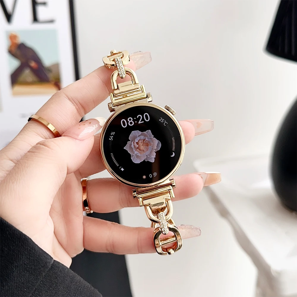 

Женский металлический ремешок 18 мм 20 мм 22 мм для Samsung Galaxy Watch 6/5/4 44 мм 40 мм, роскошный браслет для Huawei GT4 41 мм, ремешок из нержавеющей стали