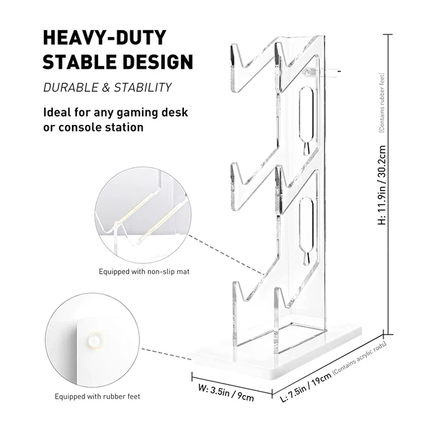 ZenCart Game Controller Stand Holder Wall Mount Headset Rack Shelf Anti-Slip Storage Bracket Heat Dissipation Gamepad Mounts