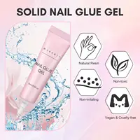 Makartt Gel Nail Glue, 2Pcs 15ml Glue Gel for Press on Nails ,Soft Gel Nail Tips  Nail Lamp Needed Multifunctional Nail Tool 2