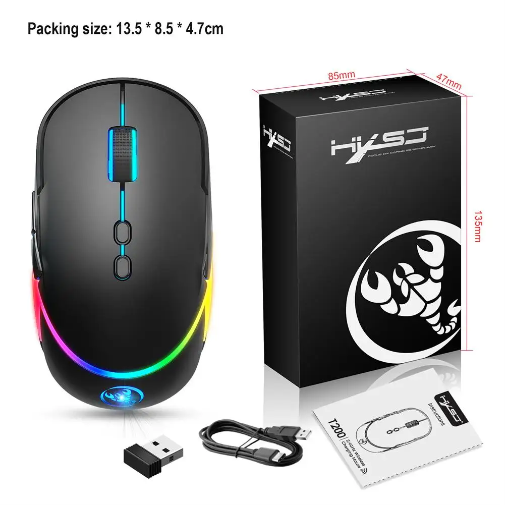 2.4g Wireless Gaming Mouse 3200DPI Programmable Button Optical Sensor RGB Backlight Ergonomic 7 Buttons Computer Mice For Laptop cute computer mouse