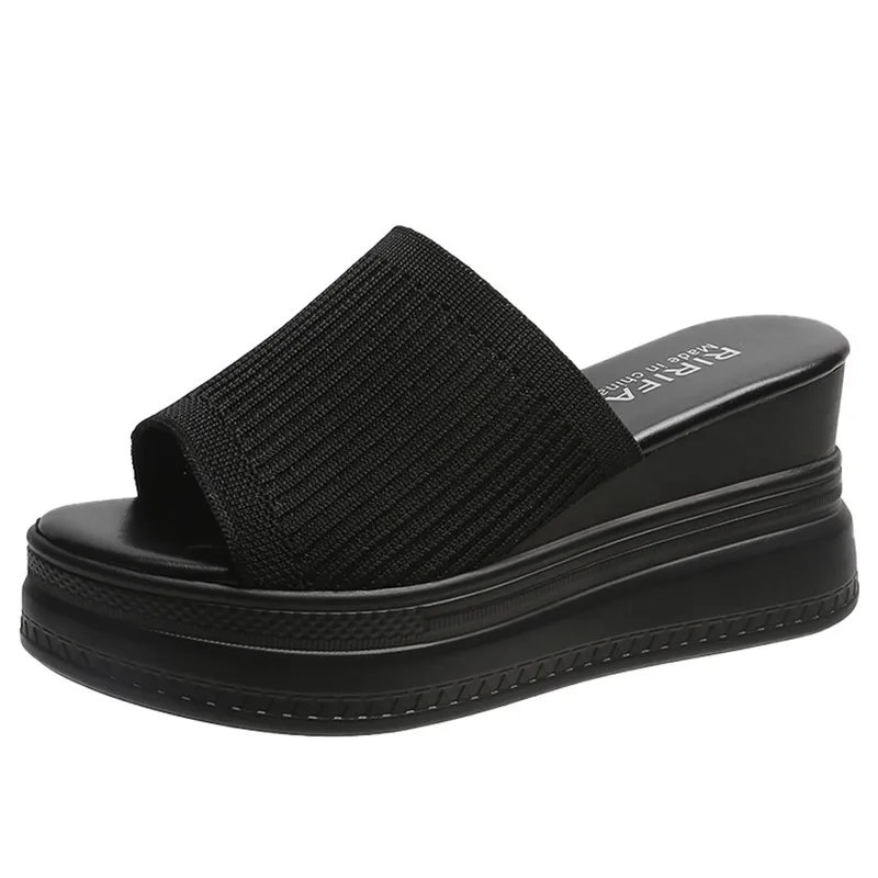 Slippers Women Summer Slides Platform High-Heeled Shoes Lady