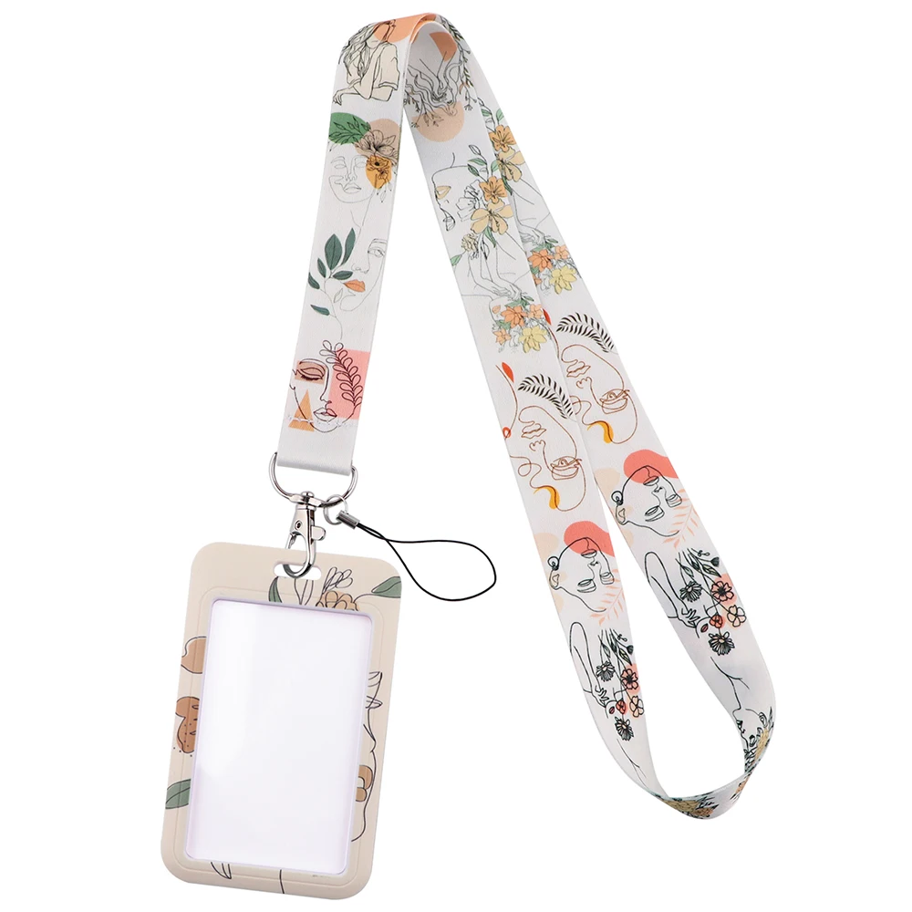 Vintage Blume Roman Neck Strap Lanyards Schlüsselanhänger Abzeichen Halter ID Kreditkarte Pass Hängen Seil Lanyard für Schlüssel Zubehör Geschenke – Detail 4