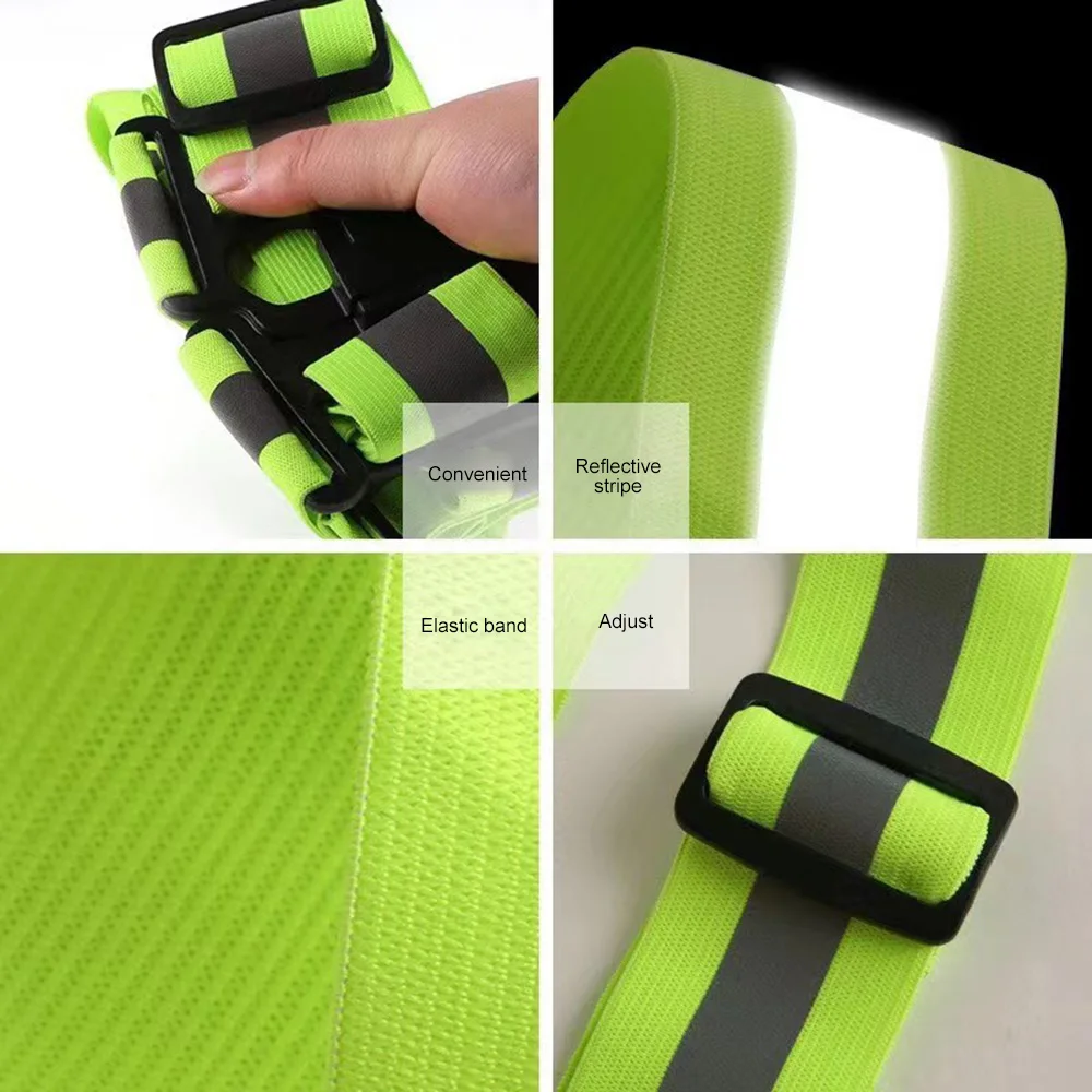 Highlight Reflective Straps Night Running Riding Clothing reflective safety vest Adjustable Safety Vest Elastic Band Belt for Adults and Children
