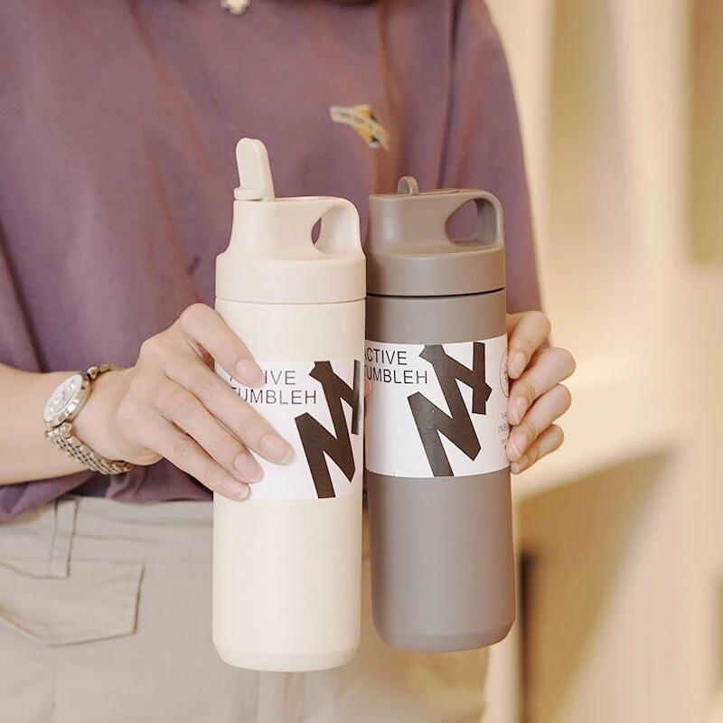 휴대용 흡입 깍지, 스테인레스 스틸 보온병 컵, 스포츠 주전자, 550ml