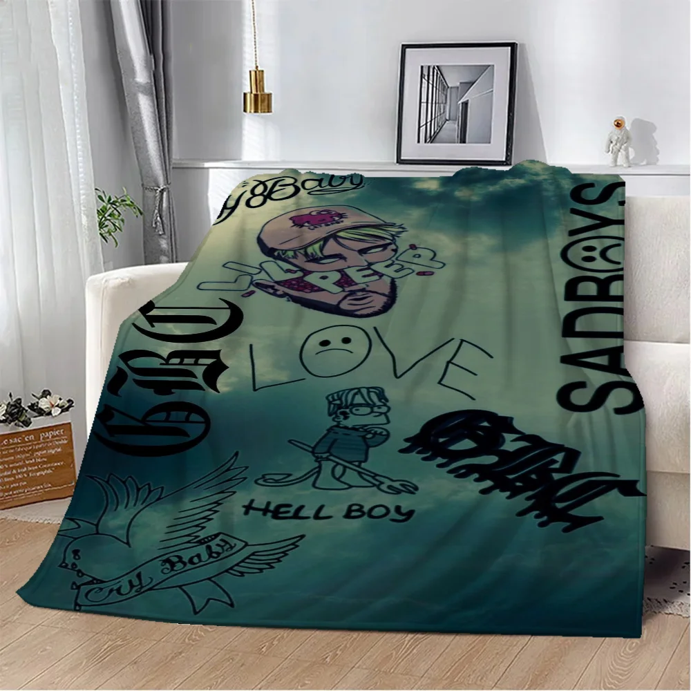 Fluffy Soft Blankets & Throws Lil Peep Children's Blanket Oversized 200x300 Microfiber Bedding Home Interior Beach Towel Throw & 2
