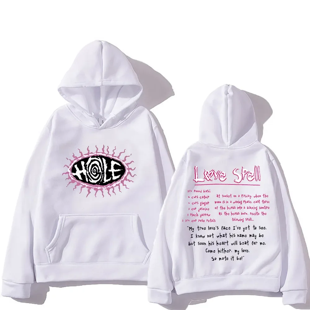 Sudaderas Courtney Love Hole Hoodie for Autumn/Winter Fleece Harajuku Sweatshirts with Pocket Gothic Clothes Moletom Punk Hoody