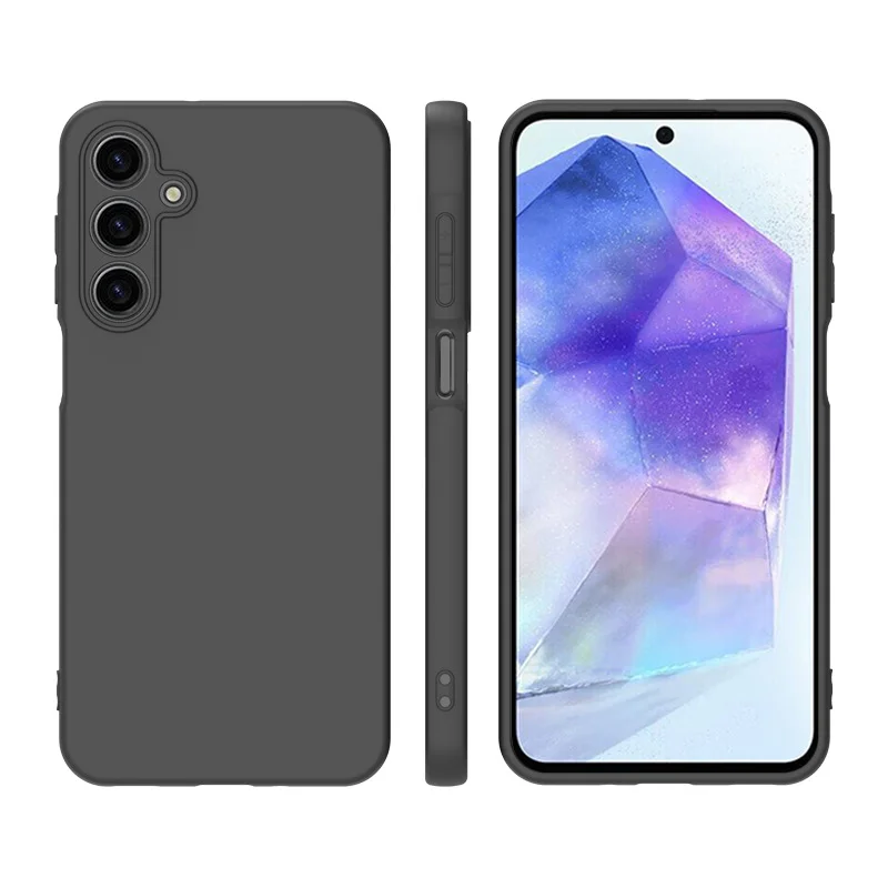 Slim Matte Black Silicone Case for Samsung Galaxy A16 - TPU Soft Back Cover